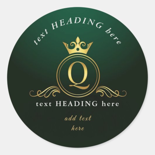 G - Letter Monogram Round Aufkleber (Vorderseite)