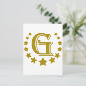 G-Letter-Stars-Crown- Postkarte (Stehend Vorderseite)