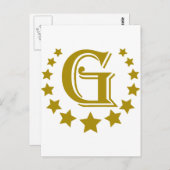 G-Letter-Stars-Crown- Postkarte (Vorne/Hinten)
