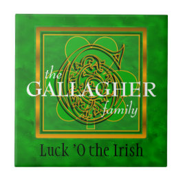 G "Luck of the Irish" Family Custom Monogram Tile Fliese