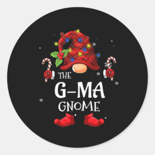 G-ma Gnome - passende Weihnachtsjets für die Famil Runder Aufkleber