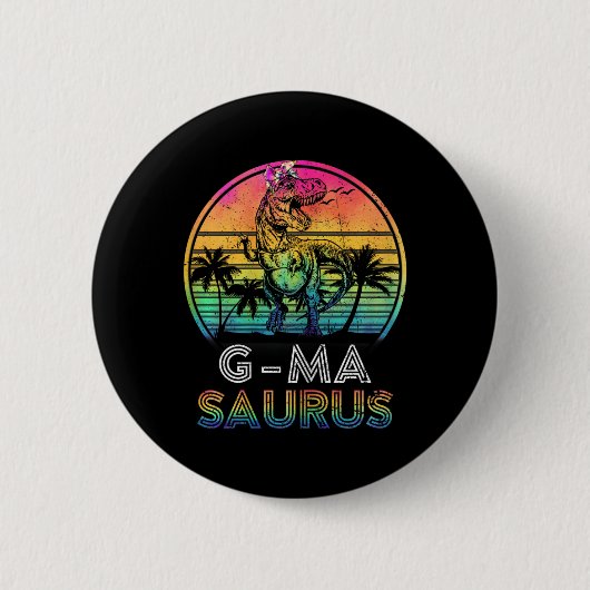 G-masaurus Dinosaur G-ma Saurus Familie Matching T Button (Vorderseite)