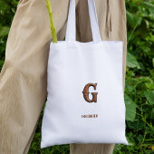 G mit Werkzeugleder geprägtes westliches Monogramm Tragetasche