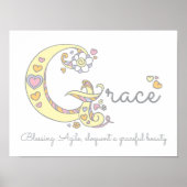 G monogram art Grace Girls Name bedeutet Plakat (Vorne)