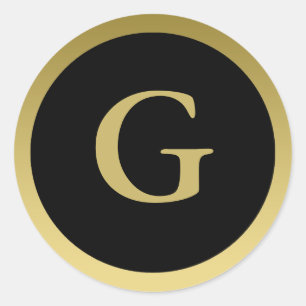 G: Monogram G Elegante Gold- und Black Stickers