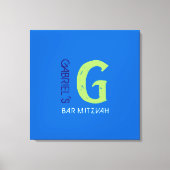 G Monogram, Initial Bar Bat Mitzvah Sign-In Board Leinwanddruck (Vorderseite)