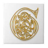 G Monogram "Irish Gold" Keramik Tile Fliese (Vorderseite)