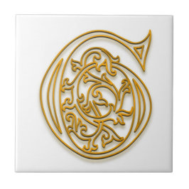 G Monogram "Irish Gold" Keramik Tile Fliese