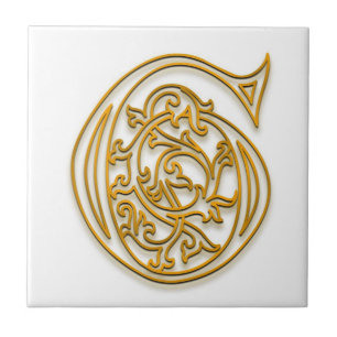 G Monogram "Irish Gold" Keramik Tile Fliese