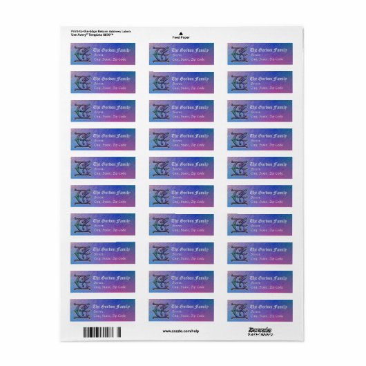 G Monogram "Old World Blue" Designadresse Labels (Vorne)