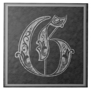G Monogram "Royal Gray Stone" Keramik Tile Fliese