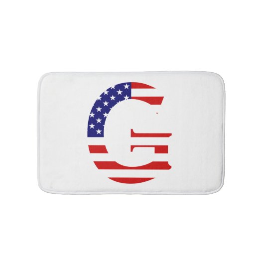 G Monogram überlagert sich auf der Flagge der USA Badematte (Vorderseite)