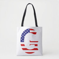 G Monogram überlagert sich auf der Flagge der USA