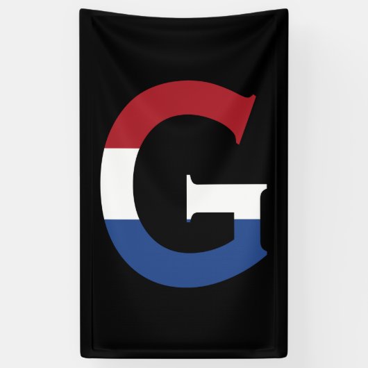 G Monogram überlagert sich auf der NLD-Flagge auf  Banner (Vertikal)