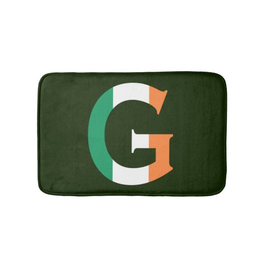 G Monogram überlagert sich auf irischer Flagge Badematte (Vorderseite)