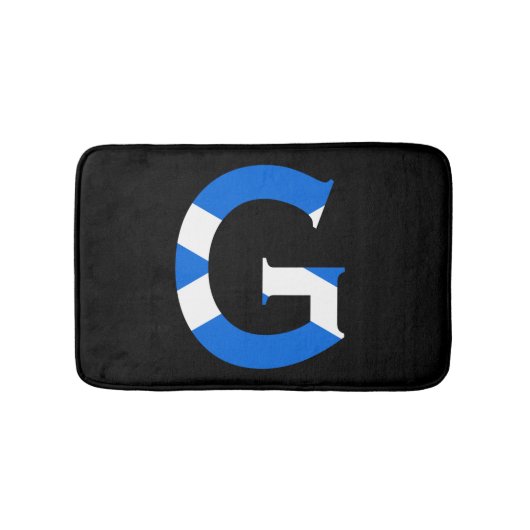 G Monogram überlagert sich auf schottischer Flagge Badematte (Vorderseite)