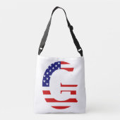 G Monogram überlagert sich auf US Flag cbcnt Tragetaschen Mit Langen Trägern (Rückseite)