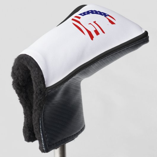 G Monogram überlagert sich auf US Flag Pct Golf Headcover (3/4 Vorderseite)