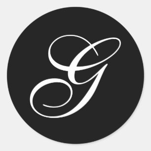 G Monogramm-Aufkleber Runder Aufkleber