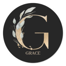 G Monogramm Floral Personalisiert