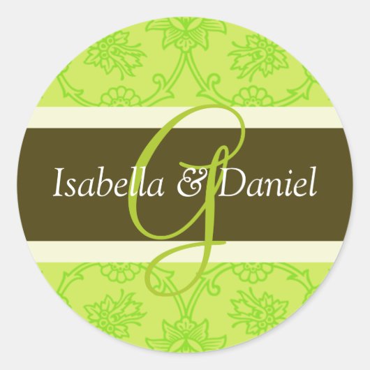 G Monogramm für Siegel zur Einladung zum Hochzeits Runder Aufkleber (Vorderseite)
