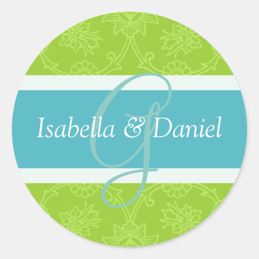G Monogramm für Siegel zur Einladung zum Hochzeits Runder Aufkleber (Vorderseite)