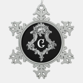 G-Monogramm-Initialen-Verzierung Schneeflocken Zinn-Ornament