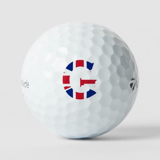 G Monogramm überlagert auf der Flagge der Union tm Golfball (Vorderseite)