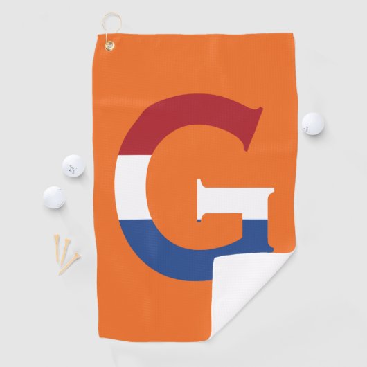 G Monogramm überlagert auf NLD-Flagge auf oder Gtc Golfhandtuch (Insitu)