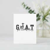 G.O.A.T. Gott über alles Christliche Jesus Ankündigungspostkarte (Stehend Vorderseite)