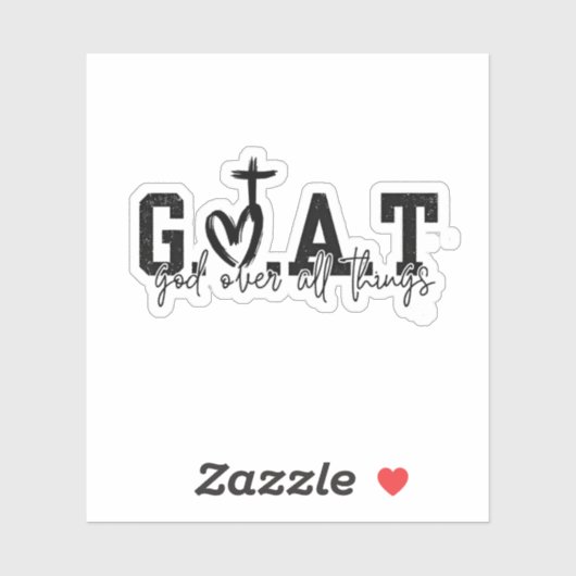 G.O.A.T. Gott über alles Christliche Jesus Aufkleber (Blatt)