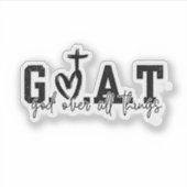 G.O.A.T. Gott über alles Christliche Jesus Aufkleber (Vorderseite)