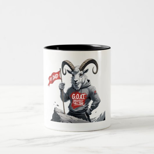 G.O.A.T Vater - Bergletscher Funny Zweifarbige Tasse (Mittel)