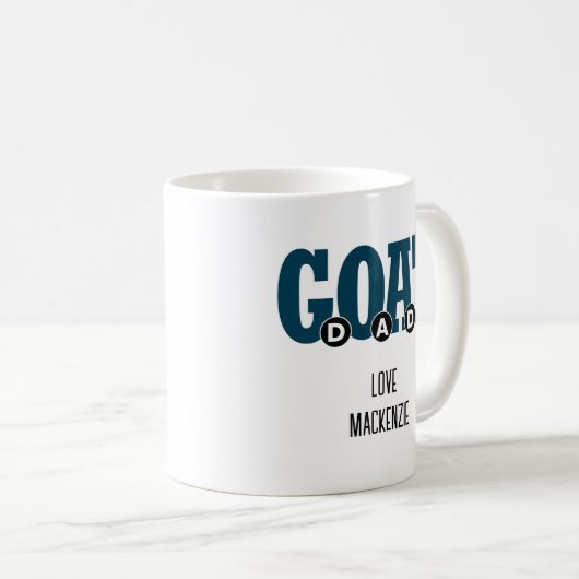 "G.O.A.T. VATER!" Für Vater-Grafik Kaffeetasse (VorderseiteRechts)