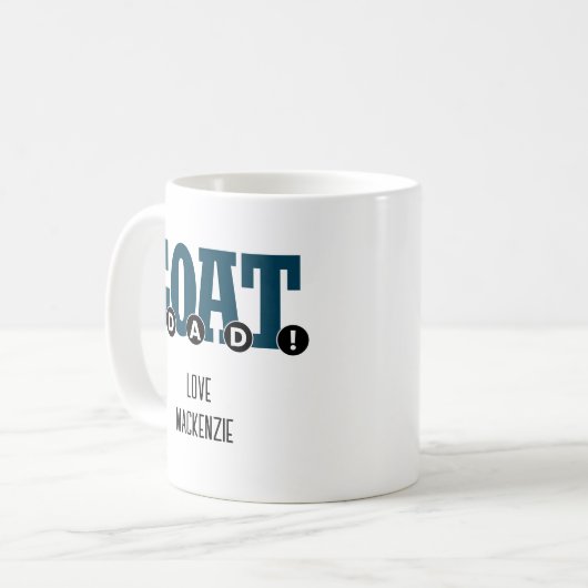 "G.O.A.T. VATER!" Für Vater-Grafik Kaffeetasse (Vorderseite Links)