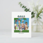 G.O.L.F. BESTE DER FRUSTRATIONEN DES LEBENS POSTKARTE (Stehend Vorderseite)