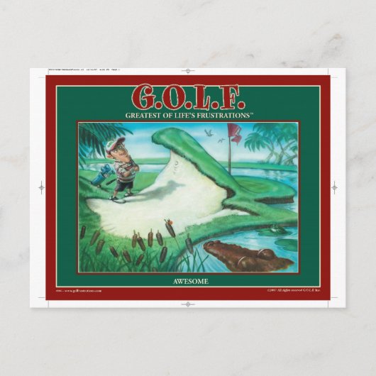 G.O.L.F. BESTE DER FRUSTRATIONEN DES LEBENS POSTKARTE (Vorderseite)