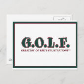 G.O.L.F. BESTE DER FRUSTRATIONEN DES LEBENS POSTKARTE (Vorne/Hinten)