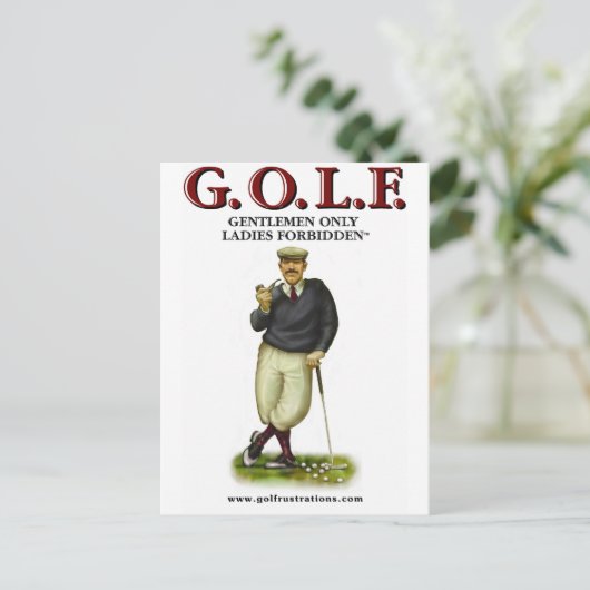 G.O.L.F. GENTLEMEN NUR DAMIT VERBIDDEN POSTKARTE (Stehend Vorderseite)