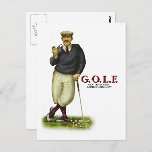 G.O.L.F. GENTLEMEN NUR DAMIT VERBIDDEN POSTKARTE (Vorne/Hinten)