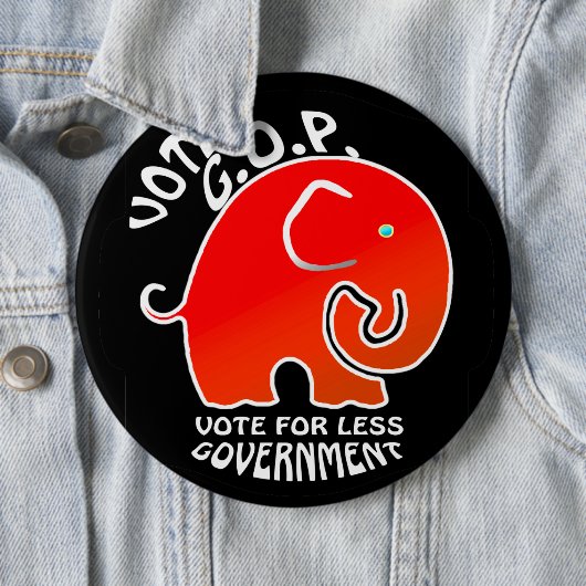 G.O.P. Elephant less Government (Button) Button (Beispiel)