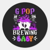 G P Of The Brewing Baby Grandpa To Be Halloween Runder Aufkleber (Vorderseite)