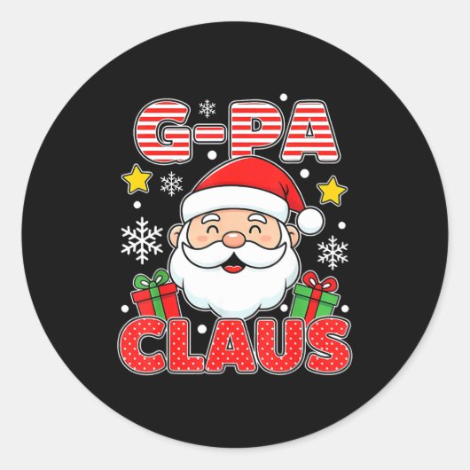 G-pa Claus Shirt Group Matching Family Christmas  Runder Aufkleber (Vorderseite)
