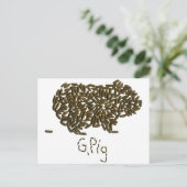 "G. Pig" mit klassischer Guinea Postkarte (Stehend Vorderseite)
