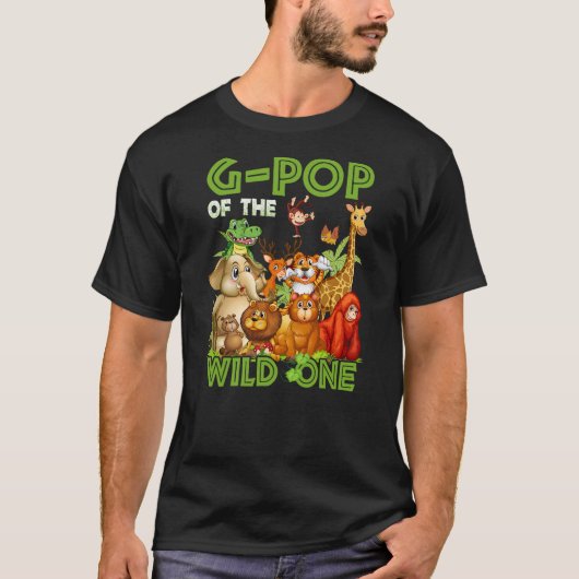 G-Pop Of The Wild One Birthday Animal Safari Jungl T-Shirt (Vorderseite)