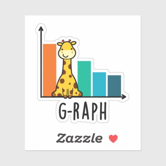 G-raph Funny Giraffe Graph Pun Aufkleber (Blatt)