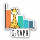G-raph Funny Giraffe Graph Pun Aufkleber (Vorderseite)