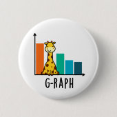 G-raph Funny Giraffe Graph Pun Button (Vorderseite)
