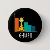 G-raph Funny Giraffe Graph Pun Dark BG Button (Vorderseite)