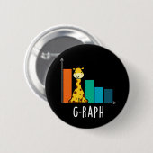 G-raph Funny Giraffe Graph Pun Dark BG Button (Vorne & Hinten)